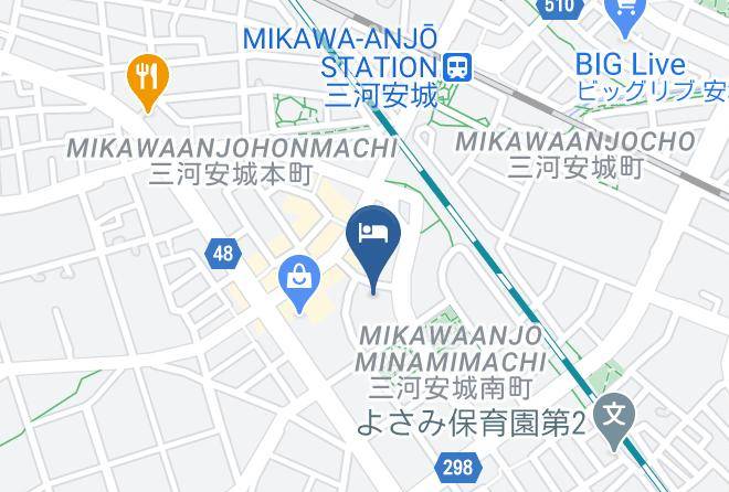 Anjo City - Toyoko Inn Mikawa Anjo Eki Shinkansen Minami Guchi Maps