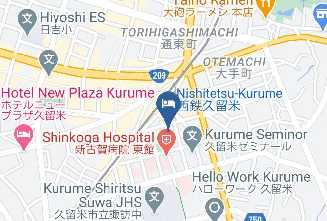 Kurume City - Toyoko Inn Nishitetsu Kurume Station East Exit Maps