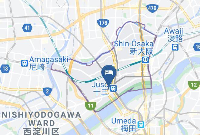 Osaka City Yodogawa Ward - Toyoko Inn Osaka Hankyu Juso Eki Nishiguchi No 1 Maps