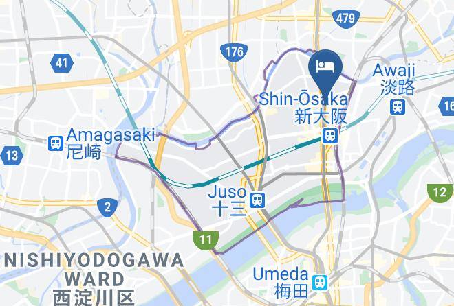 Osaka City Yodogawa Ward - Toyoko Inn Shin Osaka Higashi Mikuni Ekimae Maps