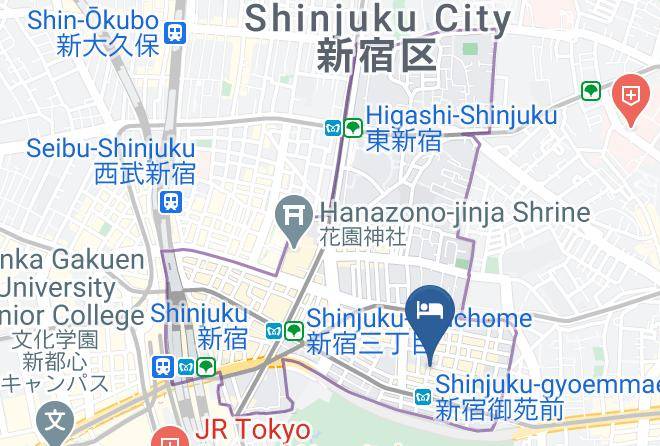 Shinjuku Ward - Toyoko Inn Shinjuku Gyoemmae Eki 3 Ban Deguchi Maps
