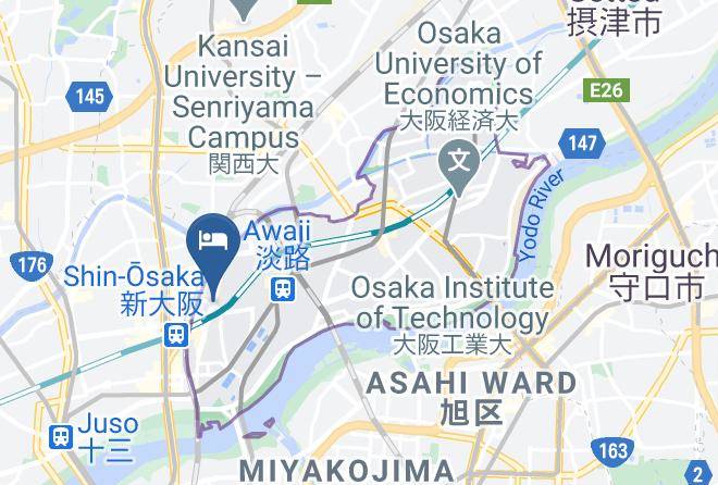 Osaka City Higashiyodogawa Ward - Toyoko Inn Shinosaka Station Higasdhiguchi Maps