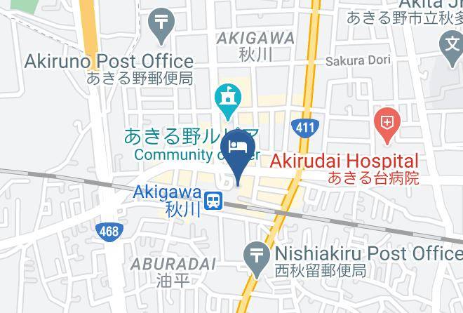 Akiruno City - Toyoko Inn Tokyo Akigawa Station North Exit Maps