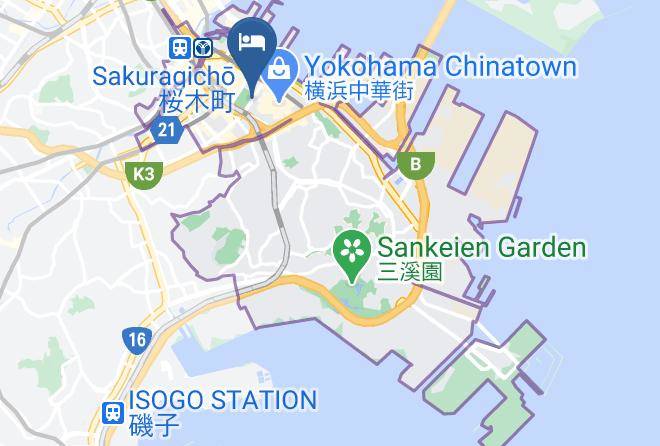 Yokohama City Naka Ward - Toyoko Inn Yokohama Stadium Mae Honkan Maps