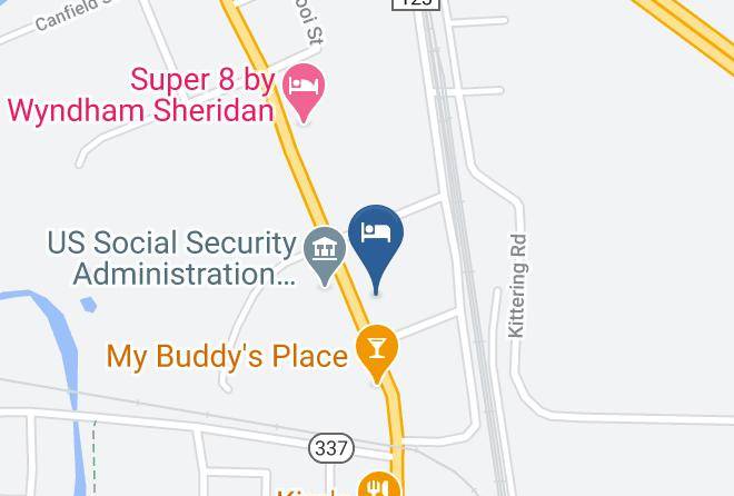 Sheridan - Trails End Motel Sheridan Maps