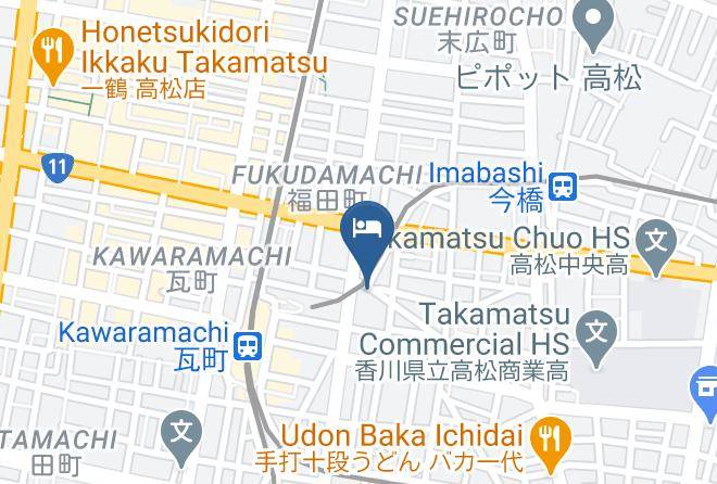 Takamatsu City - Travel&book Hotel Hulatoncabin Takamatsu Maps