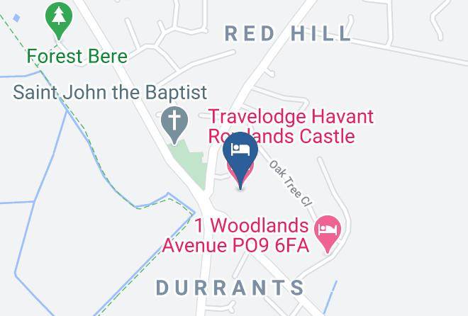 Hants - Travelodge Havant Rowlands Castle Maps
