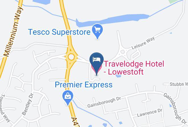 Suffolk - Travelodge Hotel Lowestoft Maps