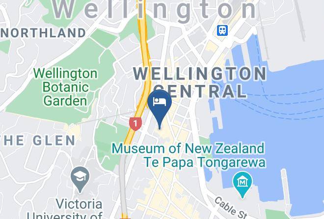 Travelodge Hotel Wellington Carta Geografica - Wellington Region - Wellington
