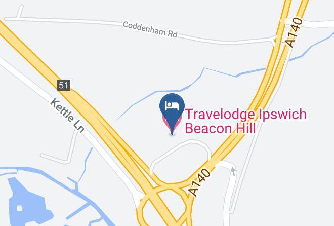 Suffolk - Travelodge Ipswich Beacon Hill Maps