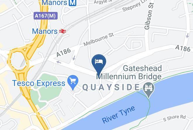 Travelodge Newcastle Central Map