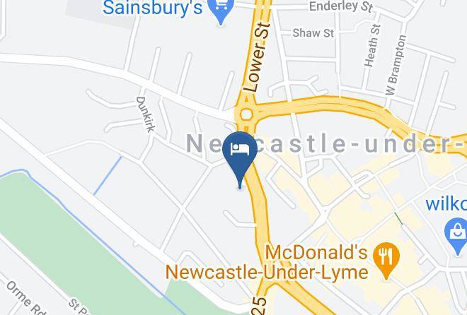 Staffs - Travelodge Newcastle Under Lyme Central Maps