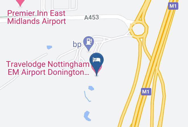 Leicestershire - Travelodge Nottingham Em Airport Donington Park M1 Maps
