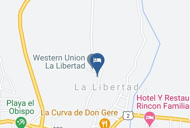 La Libertad - Tropical Surf Lodge Hotel Maps