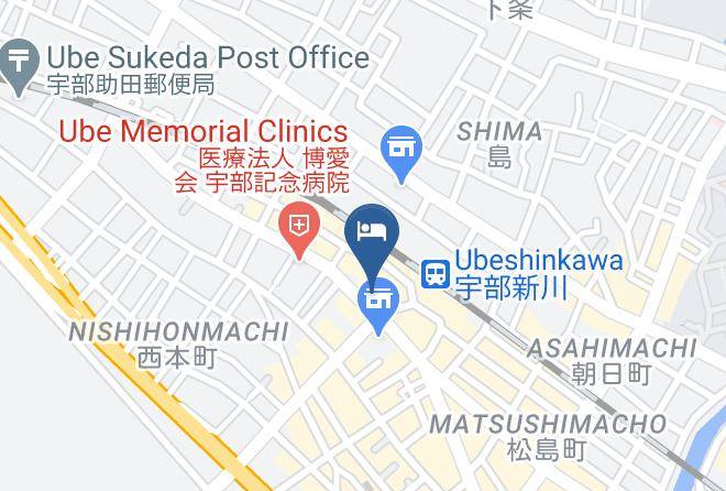 Ube City - Ube 72 Ajisu Spa Hotel Maps