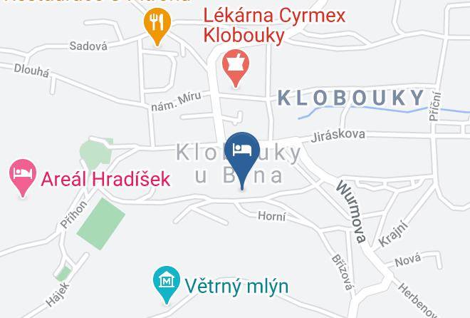 Ubytovani Klobouky Map