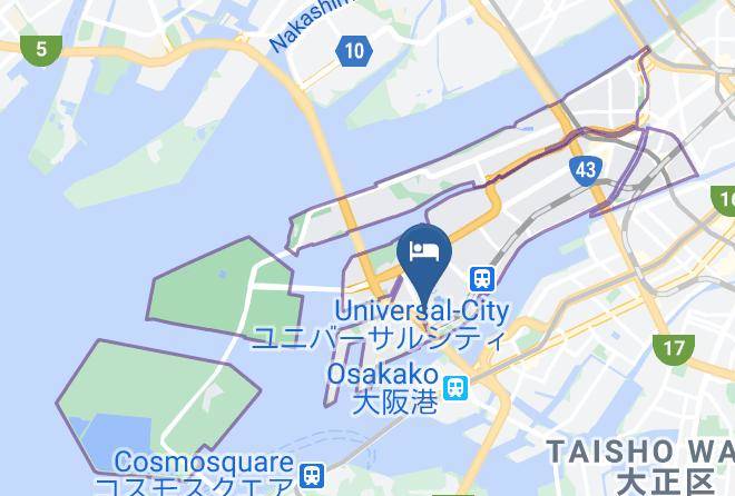 Osaka City Konohana Ward - Universal Hotel Gloire Maps