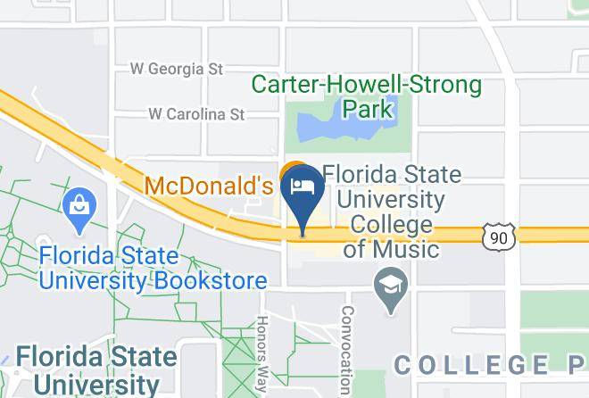 University Inn & Suites Tallahassee Map