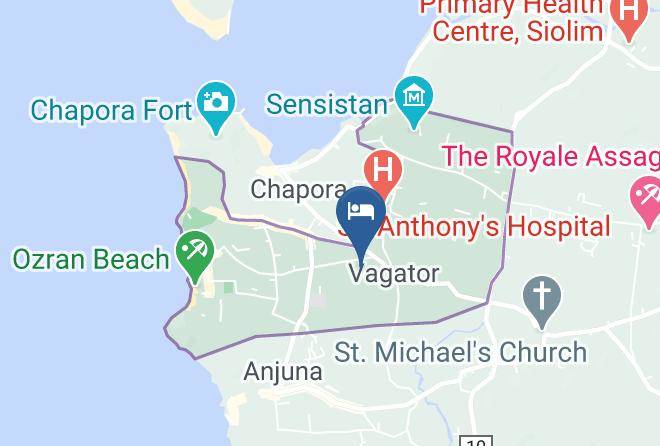 Bardez - Vagator Retreat Resort With Swimming Pool Maps