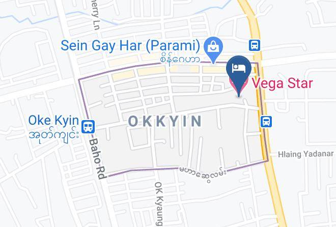 Yangon West - Vega Star Hotel Maps