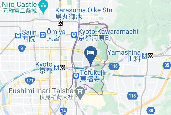 Kyoto City Higashiyama Ward - Vegan Minshuku Sanbiki Neko Maps