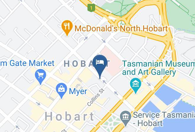Vibe Hotel Hobart Map