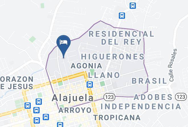 Alajuela - Vida Tropical Bed And Breakfast Maps