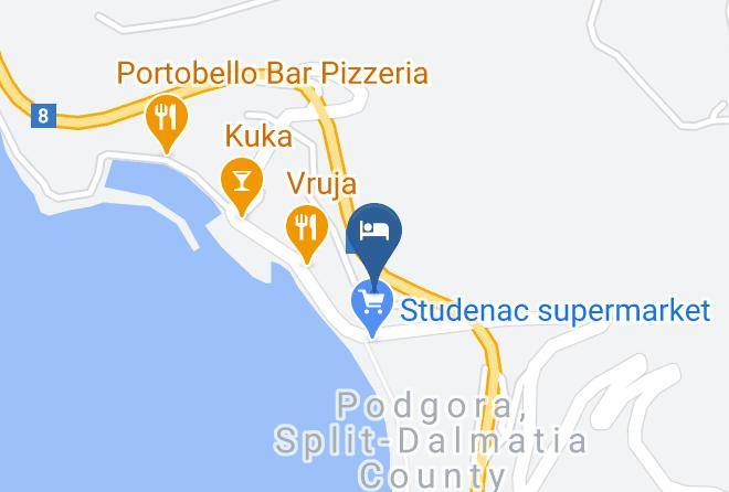 Vila Nives Map - Split Dalmatia - Podgora