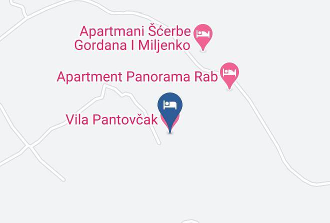 Rab - Vila Pantovcak Maps
