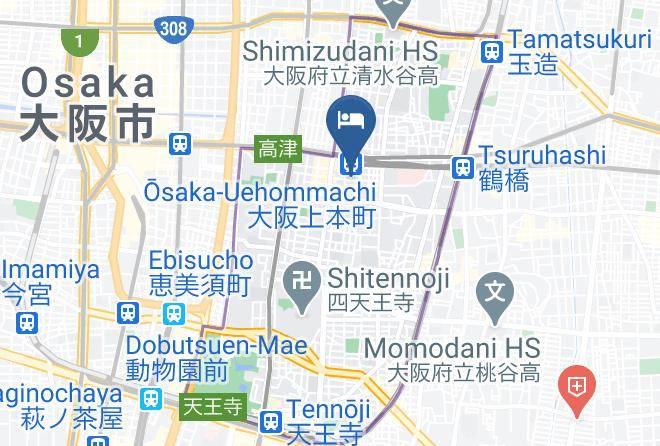 Osaka City Tennoji Ward - Wafu Ryokan Uehommachi Maps