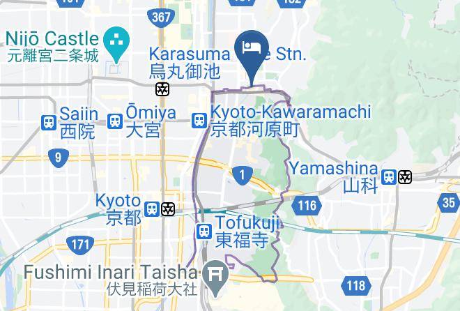 Kyoto City Higashiyama Ward - Washi No Yado Nazuna Higashiyama Maps