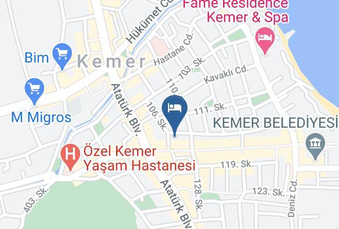 Wassermann Hotel Map - Antalya - Kemer