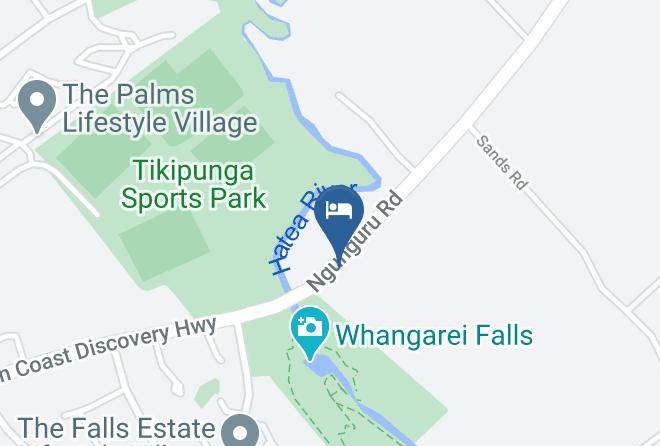 Whangarei - Whangarei Falls Holiday Park And Yha Maps
