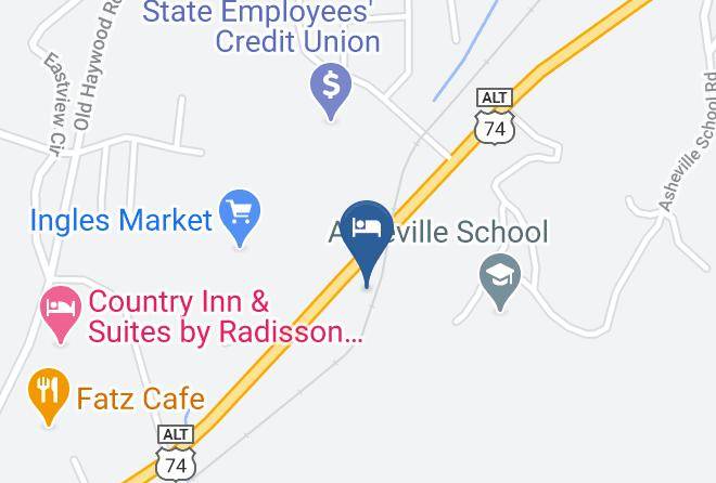 Whispering Pines Motel Asheville Map