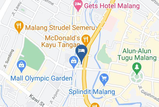 Kota Malang - Whiz Prime Hotel Basuki Rahmat Malang Maps