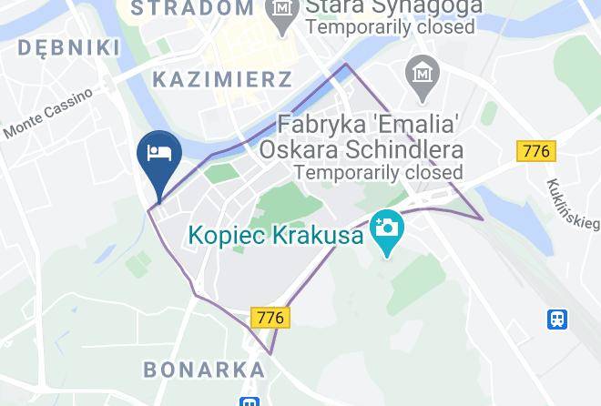 Wilga Hotel Krakow Kazimierz Map