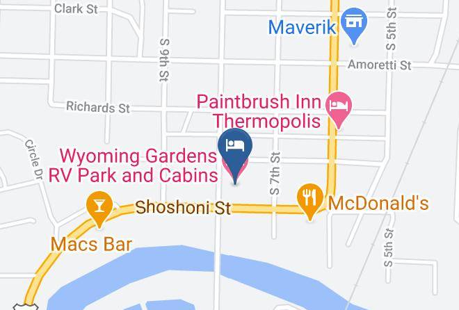 Hot Springs - Wyoming Gardens Rv Park And Cabins Maps