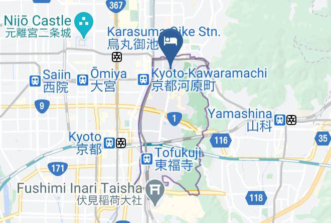 Kyoto City Higashiyama Ward - Yadoru Kyoto Hanare Shoji No Yado Maps
