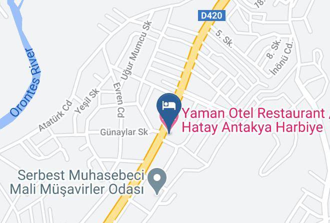 Defne - Yaman Otel Restaurant Hatay Antakya Harbiye Maps
