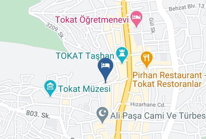 Tokat Kabei Mescit - Yazmacilar Hani Otel Restaurant Maps