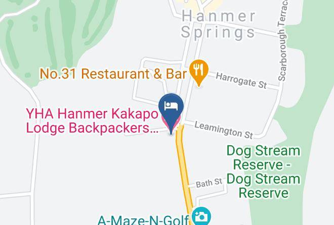 Hurunui - Yha Hanmer Kakapo Lodge Backpackers Hostel Accommodation Maps