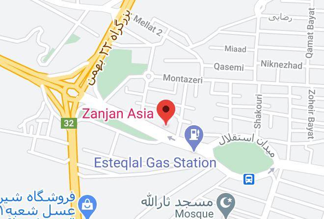 Zanjan Asia Hotel Map
